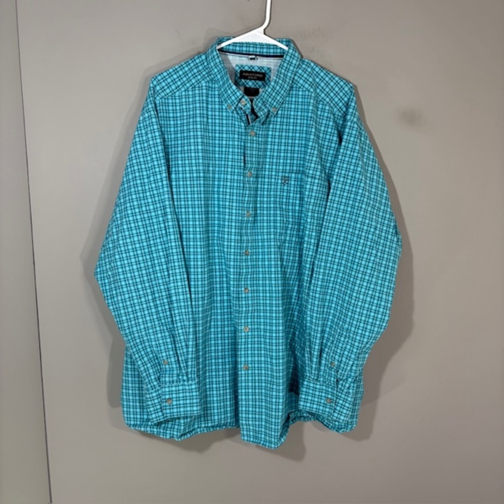 Ariat Shirt Mens 2XL Blue Plaid Long Sleeve Button Up Pro Series Western Casual